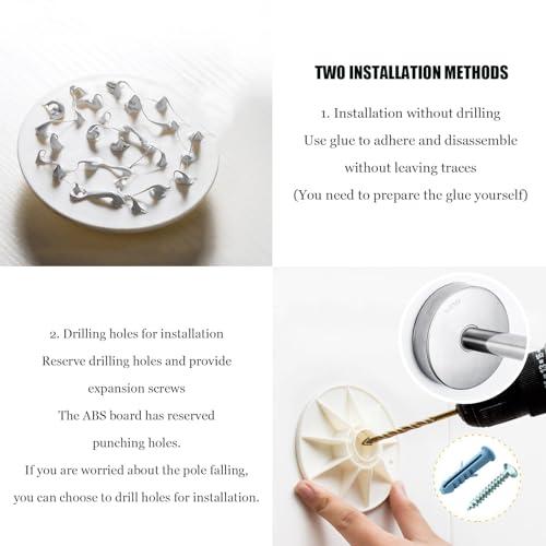 Meiiron Adjustable Curved Shower Curtain Rod Wall Mounted L-Shaped Bathroom Corner Curtain Hanger Pole Bath Bar Metal Shower Rail, No Drilling (Size : 70~95x70~95cm)