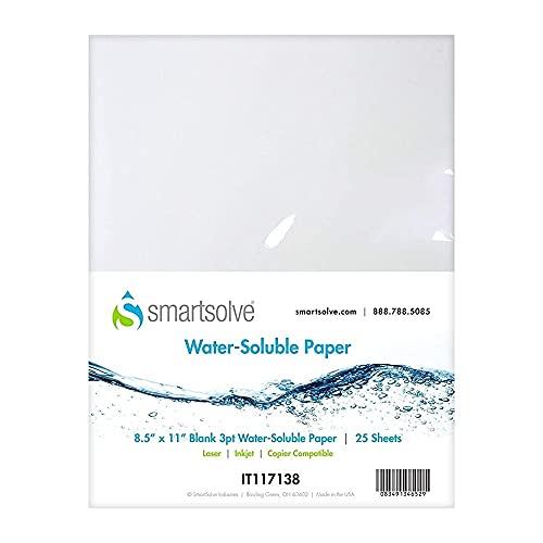 SmartSolve SmartSolve - IT117138 3pt Water-Soluble Paper, 8.5" x 11", White (Pack of 25)