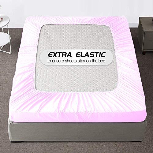 AVISHKA BEDDING Queen Size Fitted Sheet Only 60 x 80 Inches 19 Inch Deep Pocket 100% Egyptian Cotton 1 Piece Fitted Sheet Only All Around Elastic Wrinkle and Fade Resistant - Pink