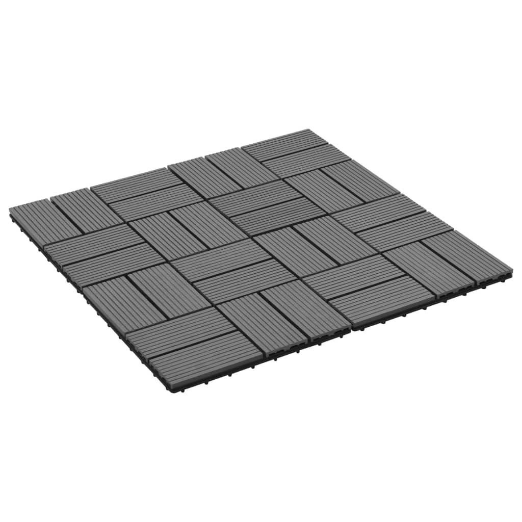 vidaXL vidaXL Decking Tiles WPC 11.8"x11.8" Water-Resistant, Interlocking, Gray, Suitable for Patios, Balconies, Bathrooms, Pool, and Spa Areas, Easy to Install - 11 Pieces Set Covering 1 sqm