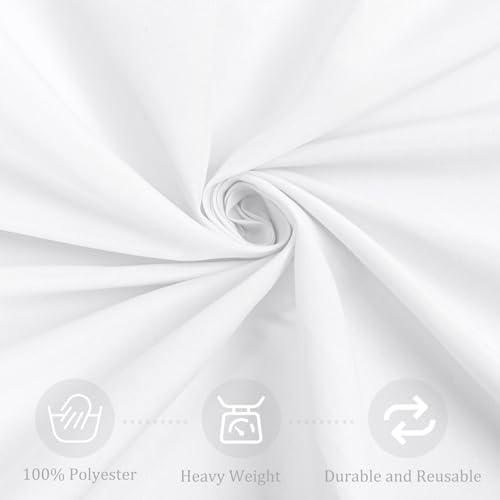 Fivenl 8 Pack Round Tablecloth 90 Inch Round Table Covers Bulk Washable Polyester Fabric Round Table Clothes for Wedding Party Reception Banquet Buffet Restaurant (White, 90 Inch)