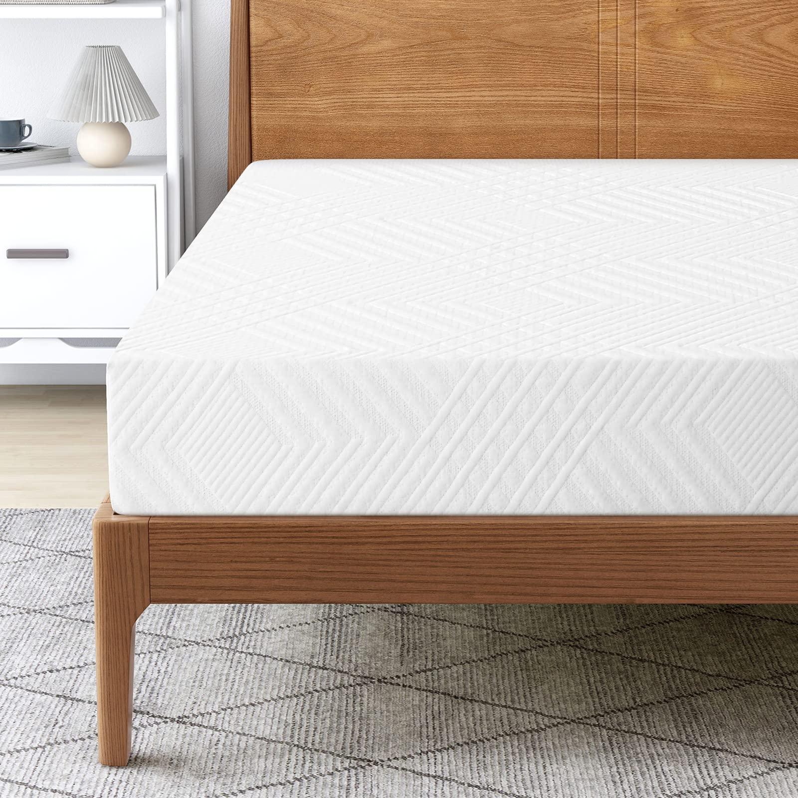 LIFERECORD LIFERECORD 6 inch Full Mattress in a Box, Gel Memory Foam Mattresses Made in USA for Full Bed, Medium Firm, White