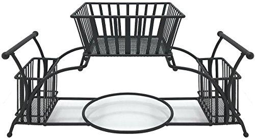 Sorbus Sorbus Utensil Caddy — Use For Napkin, Cutlery, Plate Holder — Stackable Flatware Caddy, Tabletop Organizer — Ideal for Dining Table, Party, Buffet, Kitchen, Entertaining (Black)