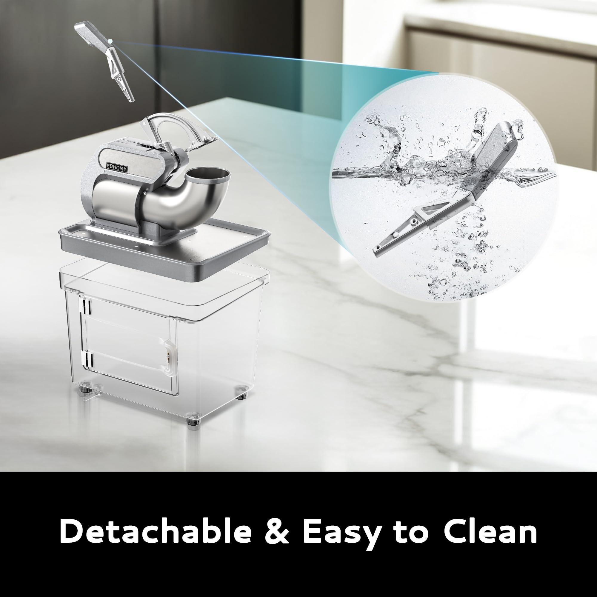 EUHOMY EUHOMY Commercial Ice Crusher, 661Lbs/H, ETL Approval, Snow Cone Machine with Dual Blades, Easy-to-Clean, 300W Electric Shaved Ice Machine with Safety Switch for Both Home & Commercial Use (Silver)