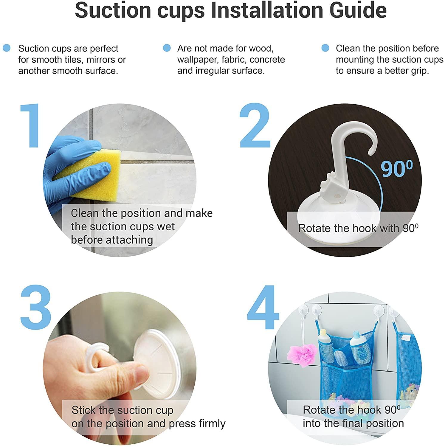 Comfylife 2 x Mesh Bath Toy Organizer + 6 Ultra Strong Hooks The Perfect Bathtub Toy Holder & Bathroom or Shower Caddy These Multi-use Net Bags Make Baby Bath Toy Storage Easy For Kids & Toddlers