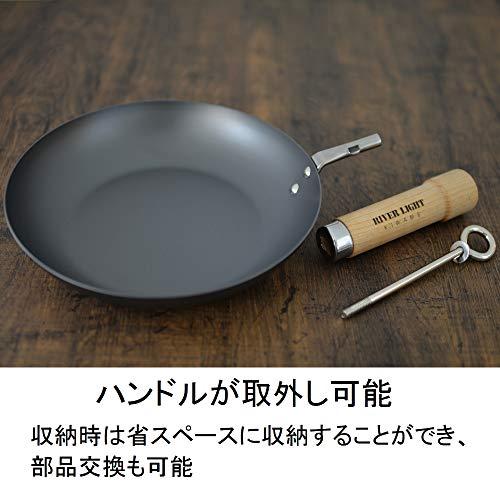 (Riverlight) River Light Iron Frying Pan, Extreme Japan, 11.8 inches (30 cm), Induction Compatible, Made in Japan, Wok