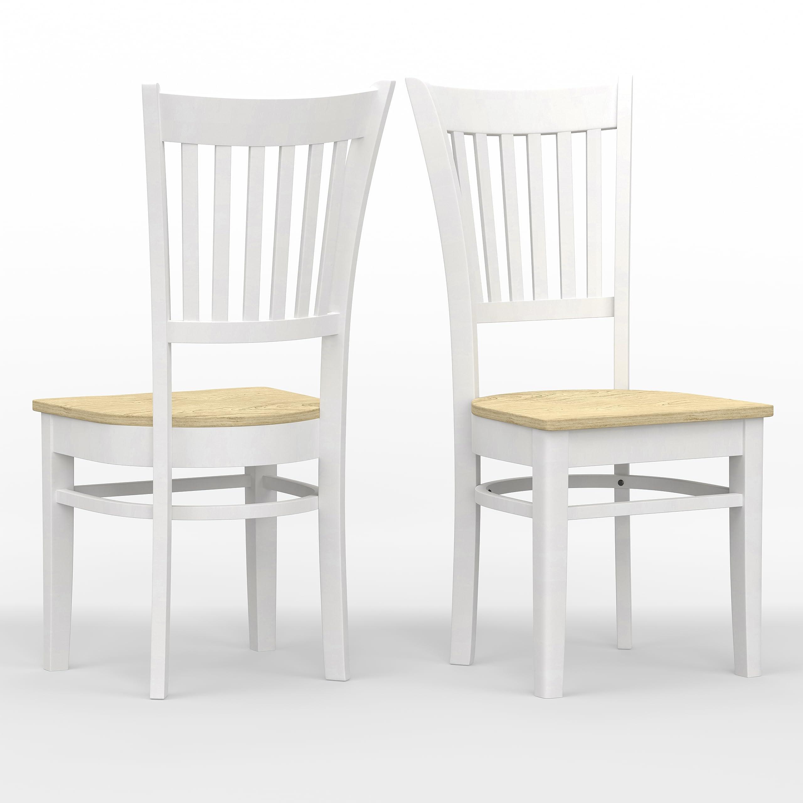 Glenwillow Home Glenwillow Home 5-PC - 42" Round Pedestal Dining Table + Spindle Back Dining Chairs Dining Set in White/Natural