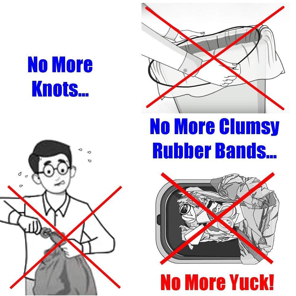 PlasticMill PlasticMill Trash Bags Cinch Black, 50 Pack, To Hold Garbage Bags In Place.May not be compatible with some Garbage Can drawers or compacters.