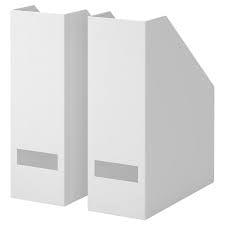 IKEA Set of 2 Ikea Tjena Magazine File Organizer Storage (White)