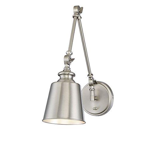 TRADE WINDS LIGHTING Trade Winds Lighting TW90033BN 1-Light Transitional Swing Arm Wall Lamp (Set of 2), 100 Watts, in Brushed Nickel