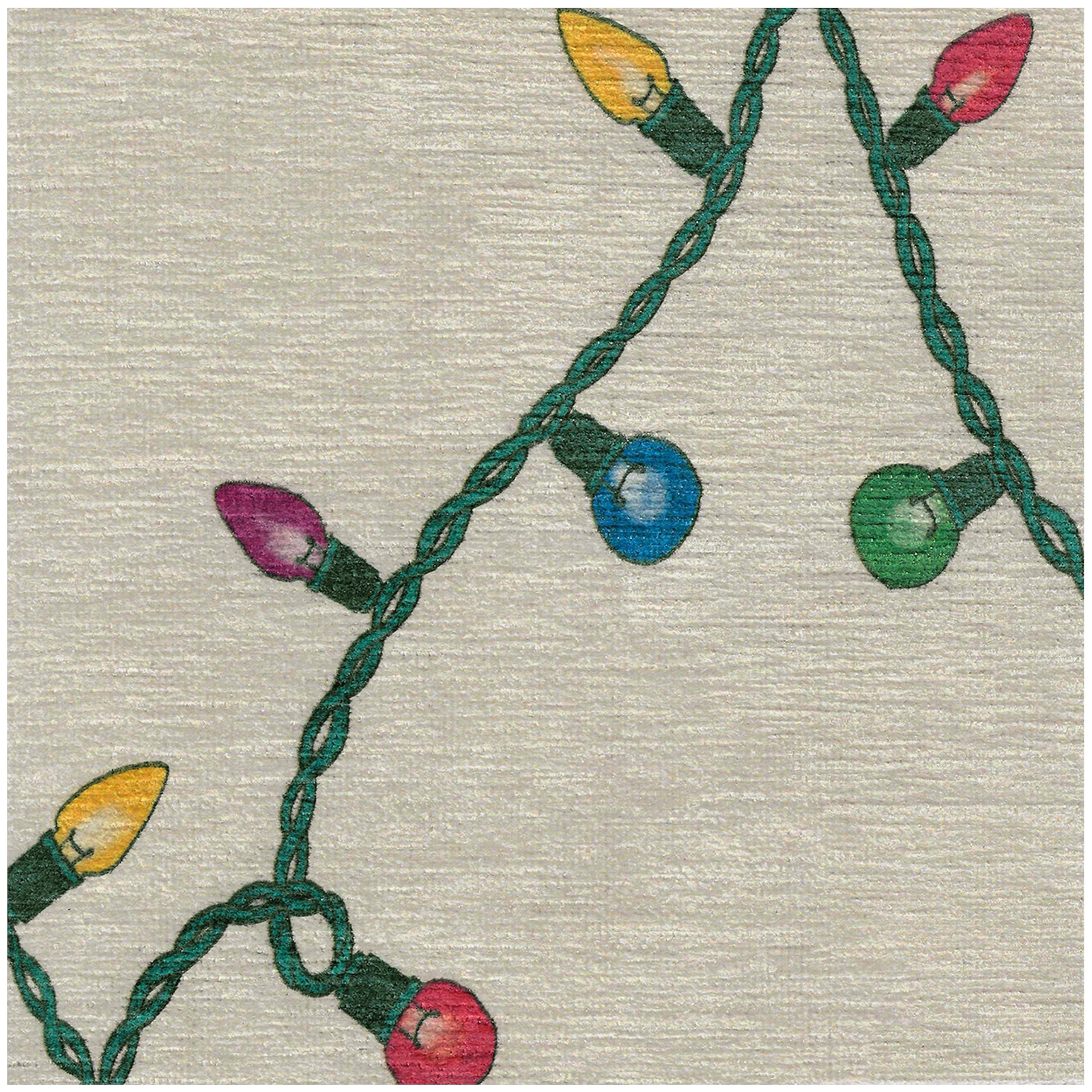 RUGGABLE Ruggable Washable 2x3 Area Rug, Neutral, Premium Christmas Rugs for Living Room, Bedroom, Kitchen, Office, Classroom with Gripper Non Slip Pad, Holiday Lights Creme