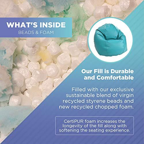Bean Products Bean Products Small Vinyl Bean Bag Chair | Filled w/Polystyrene Beads & CertiPUR Foam | Made in USA | 31”W, 33”L, 20”H | 15lb | Available in 2 Sizes | Perfect for Teens & Kids | Purple
