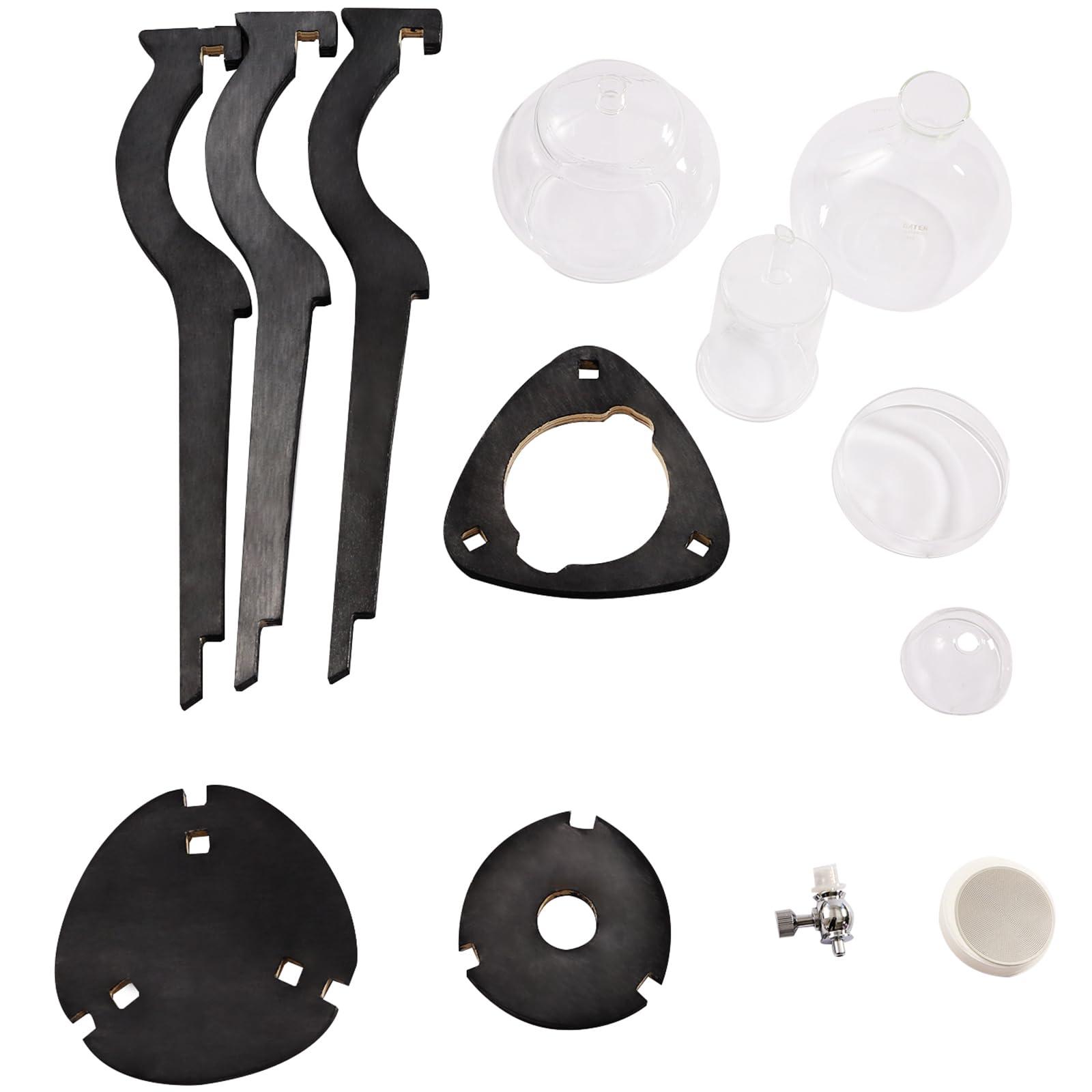 iSamLam iSamLam Tower Cold Brew Coffee Maker with Wood Tripod Stand, Adjustable Copper Drip Speed Valve, Ice Coffee Machine for Home, Coffee Shops, Cafes, Offices, Makes 6-8 Cups (Black)