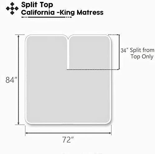 Ashley Mills Split Top Cal King Bed Sheet Sets -100% Egyptian Cotton 800 Thread Count, Sateen Weave, 15 Inch Deep Pocket, 4PC Bed Sheets - Top Split Cal King, Dark Grey - Solid - Split Down 34 inches from The top