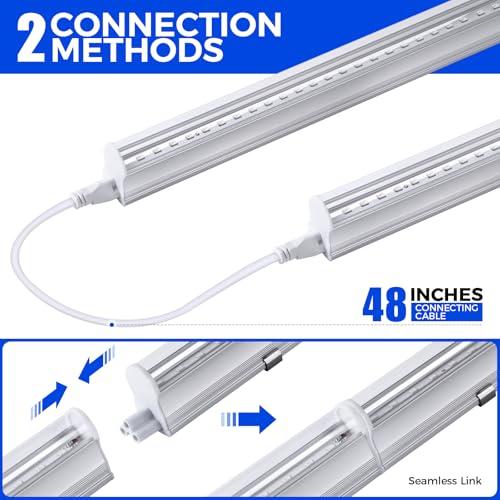 Barrina Barrina UV LED Blacklight Bar, 22W 4ft, T5 Integrated Bulb, Black Light Fixture for Blacklight Poster, Halloween Decorations and Christmas Party, Fun Atmosphere with Built-in on, Off Switch (4-Pack)