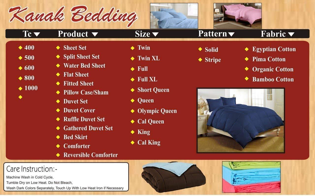 Kanak Bedding Kanak Bedding Collection Presents Egyptian Cotton 300 GSM Fluffy Comforter with a Free 15-Inch Fitted Sheet - Premium Quality Bedding Set(Twin-White)