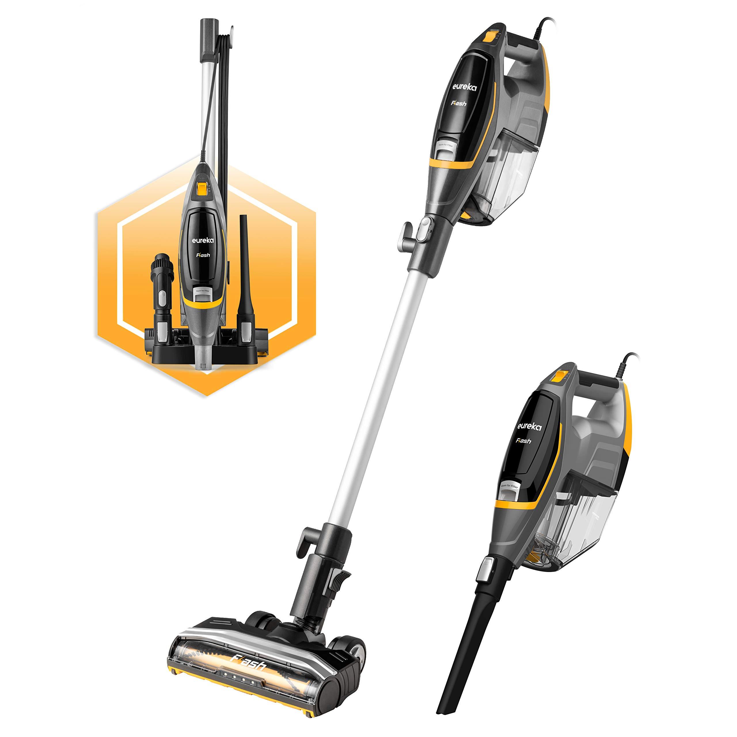 Eureka Eureka Flash Lightweight Stick Vacuum Cleaner, 15KPa Powerful Suction, 2 in 1 Corded Handheld Vac for Hard Floor and Carpet, Black