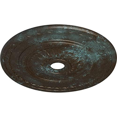 Ekena Millwork Ekena Millwork CM29SFBBS Sunflower Ceiling Medallion, 29 1/2\"OD x 3 5/8\"ID x 1 5/8\"P, Hand-Painted Bronze Blue Patina