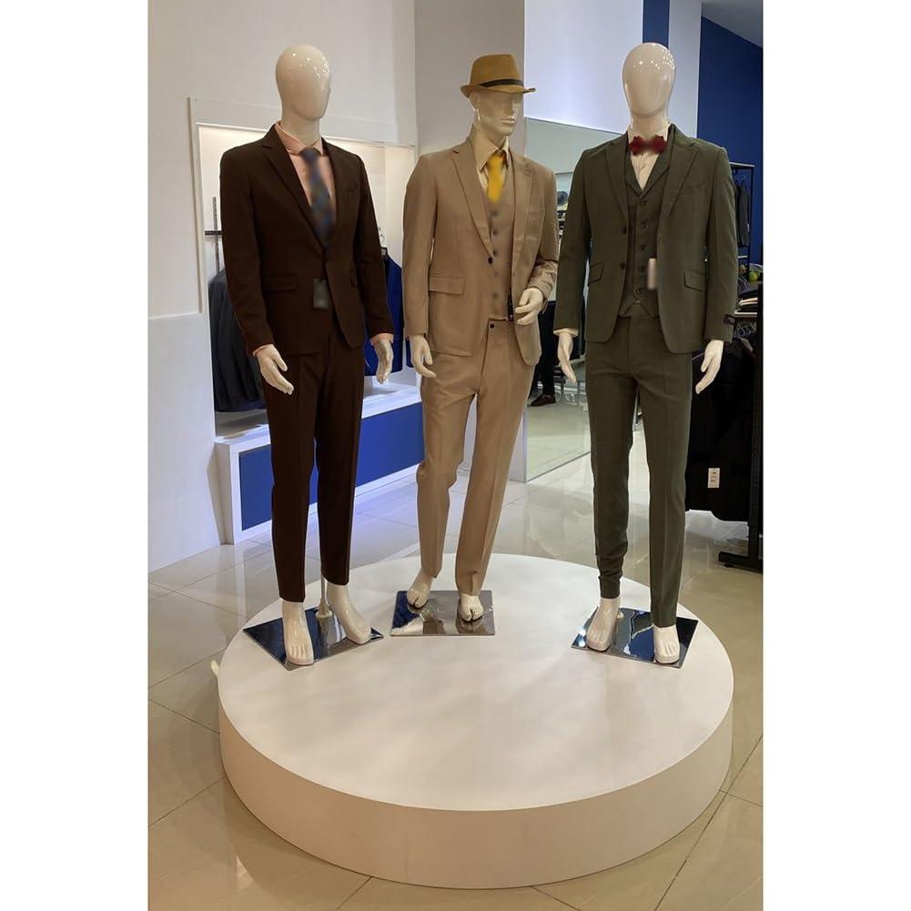 Rygcrud Display Risers for Clothing Store & Boutiques & Bridal Shop, Cylinder Pedestal Stands Boxes Platform Base Plinths for Mannequin/Shoe/Bags/Figures Show (Color : White, Size : 19.7x5.9in)