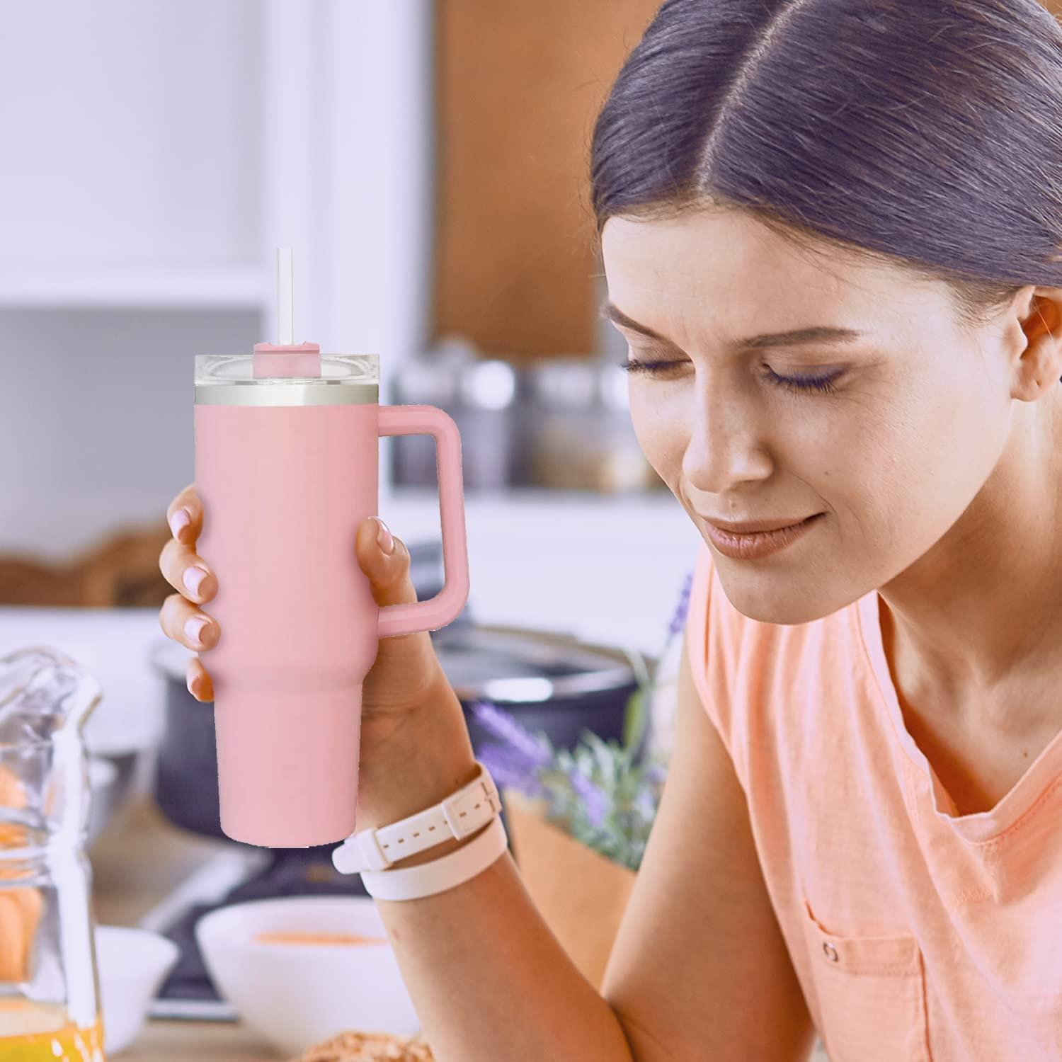 KACPAUQEL Replacement Straws for Stanley 40oz Adventure Quencher Travel Tumbler, 6 pack Reusable Plastic Straws with Cleaning Brush Compatible with Stanley Cup Stanley Water Jug (12inch Long)