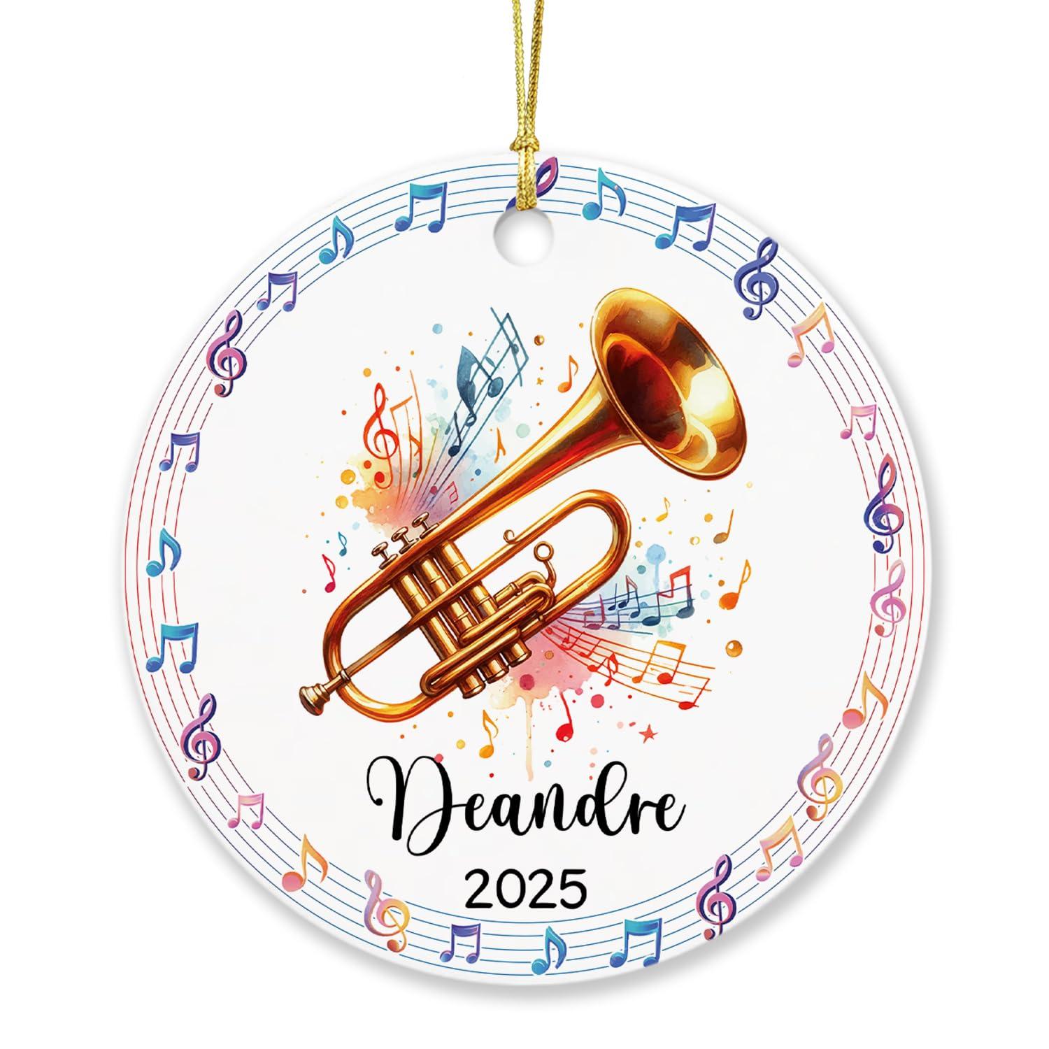 Wixxby Trombone Musician Instrument Christmas Keepsake, Personalized Trombone Ornament Christmas 2024, Custom Name Trombone Lover Ornament Xmas Tree, Trombone Ornament Gift for Trombone Player Music Teacher