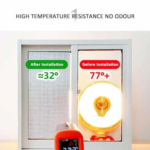 DZHTUF Reusable Aluminised Film, Glass Cooling Film, Anti-Glare Insulating Window Film, Soundproof Curtains, Privacy Sun Protection Window Sticker, for Office, Garage,WxH-70x70cm/28x28in