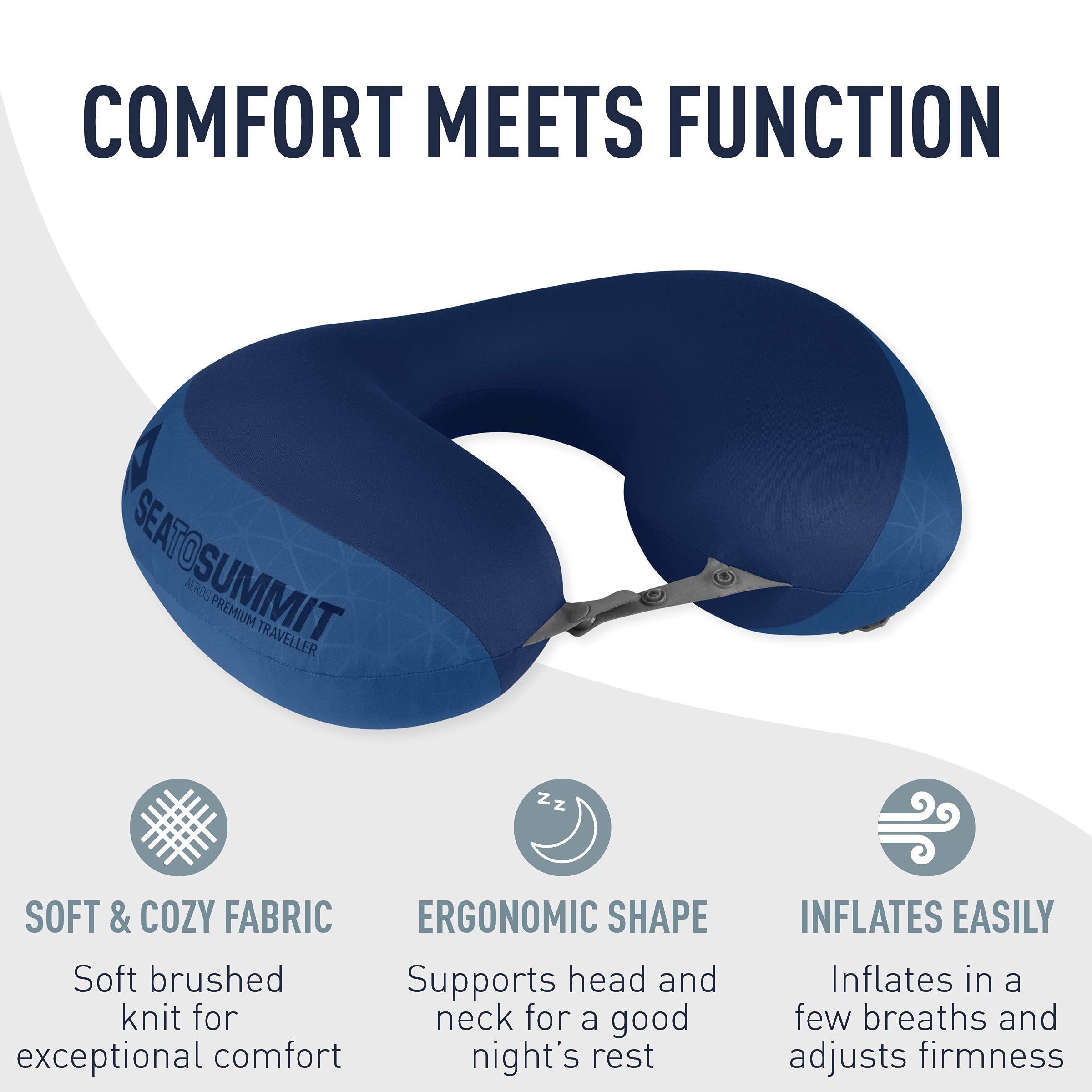 Sea to Summit Sea to Summit Aeros Premium Traveller Inflatable Neck Pillow, Navy Blue