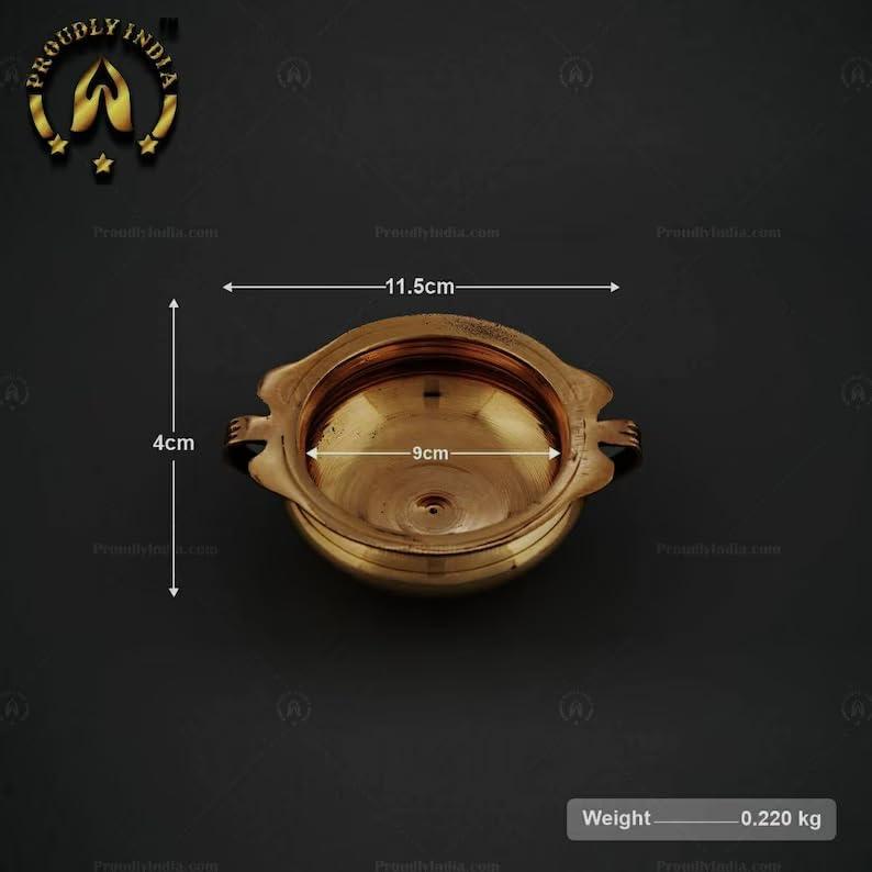 PROUDLY INDIA PROUDLY INDIA 3.5 Inch Bronze Cooking Uruli: Traditional Kerala Cookware for Your Kitchen