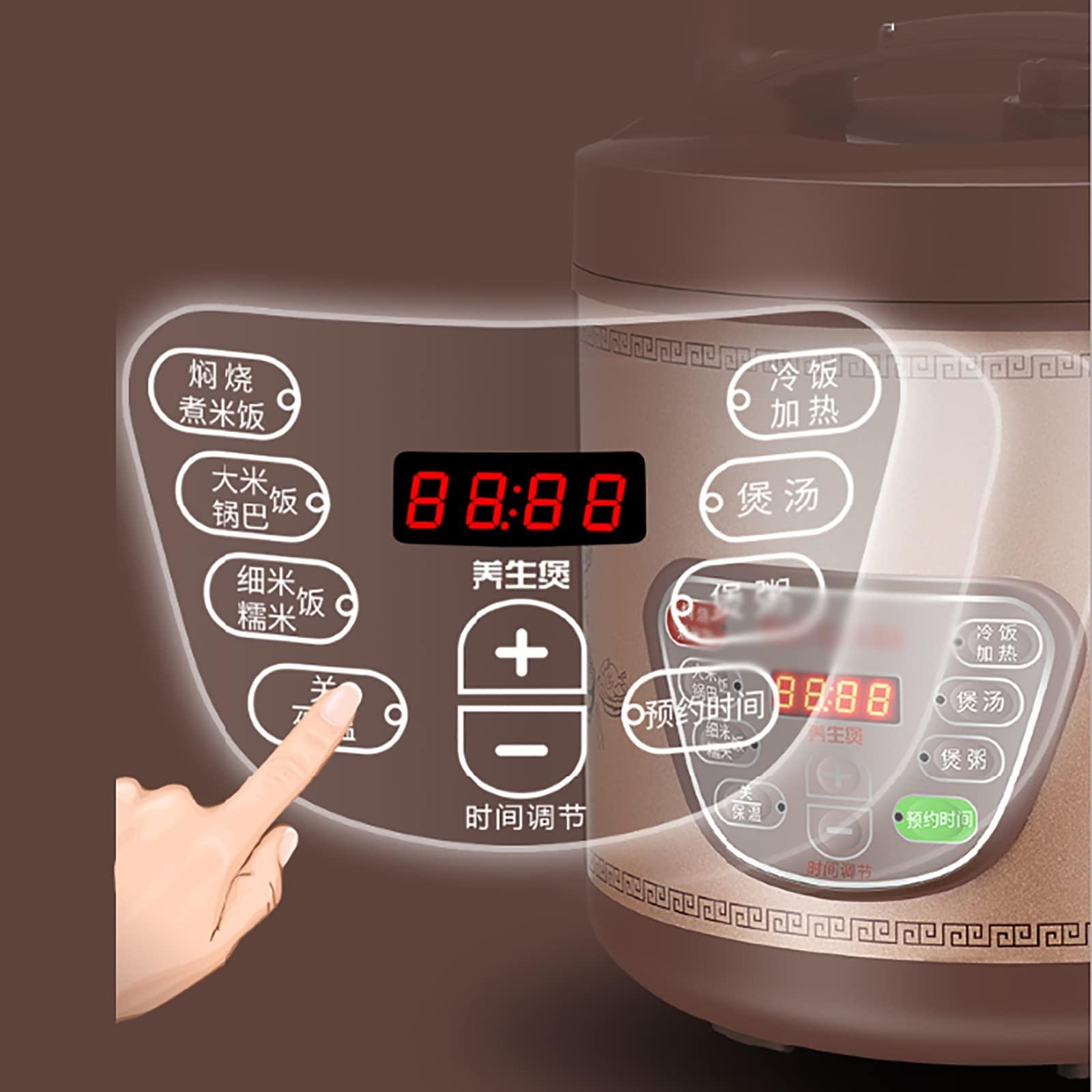 YJYLYHY Rice Cooker&Stew Pot 4/5/6L Large Capacity Terracotta Natural Baked Glaze Non-Stick Liner For Family Dormitory For 1~12 People cooker rice (Size : 6l)