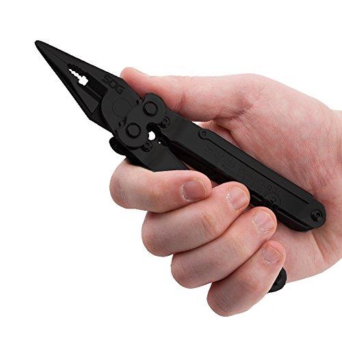 SOG SOG PowerLock Multi-Tool- Compound Leverage Technology with EOD Crimper Device, 420 Stainless Steel Body, 18 Lightweight Specialty Tools (B61N-CP) , Black