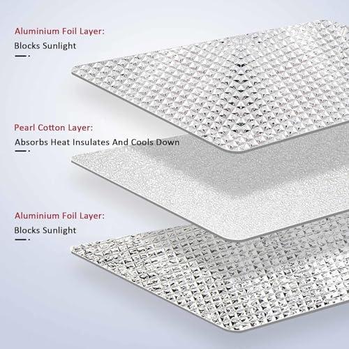 DZHTUF Reusable Aluminised Film, Glass Cooling Film, Anti-Glare Insulating Window Film, Soundproof Curtains, Privacy Sun Protection Window Sticker, for Office, Garage,WxH-70x70cm/28x28in