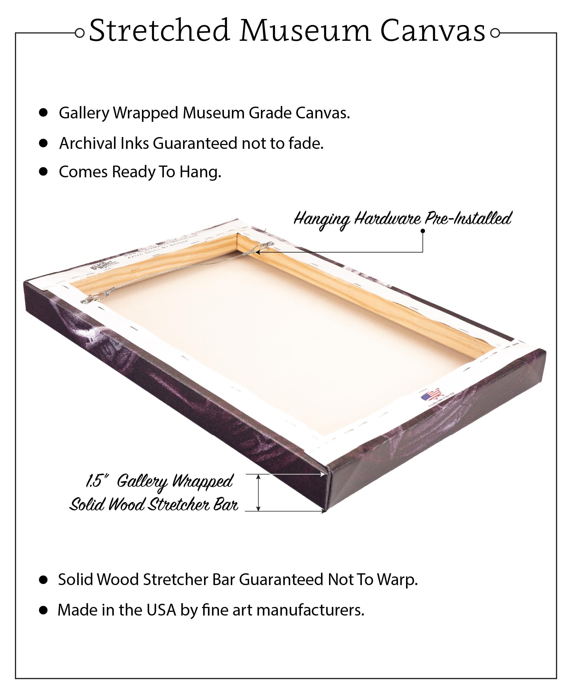 Black Market Art Company Queen of The West by Charlie Medina Cowgirl Black White Tattoo Canvas Art Print