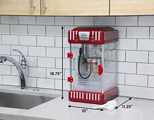 Elite Gourmet Elite Gourmet EPM-250 Maxi-Matic 2.5 Ounce Classic Carnival, Tabletop Kettle Popcorn Popper Machine, Retro-Style, Movie Hot Buttered Popcorn, Red