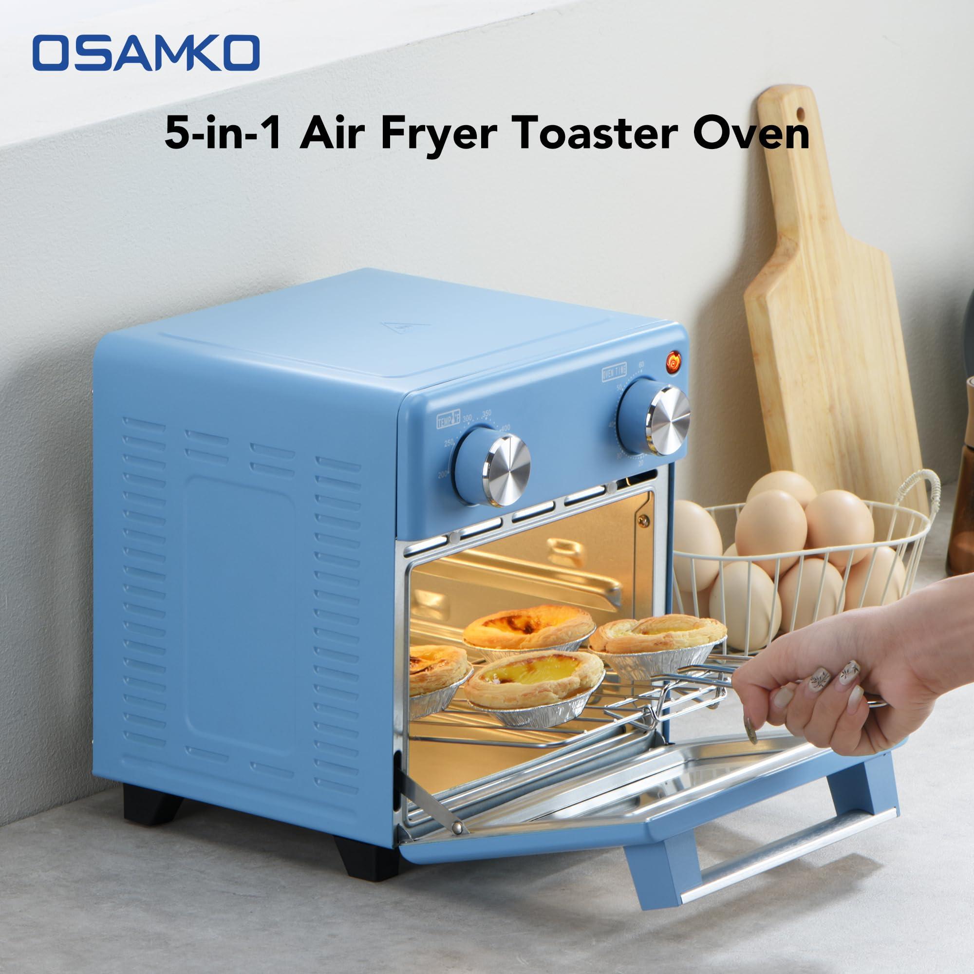OSAMKO OSAMKO 5-in-1 Air Fryer Toaster Oven Combo, 8L Air Fryer Convection Toaster with Fast Preheat, Air Fry, Bake, Grill, Broil, Heat, Blue
