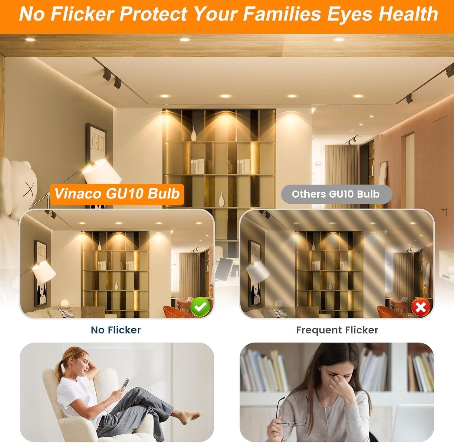 Vinaco Vinaco GU10 Bulb, 6 Pack Halogen GU10 120V 50W Candle Warmer Bulb Dimmable, MR16 GU10 C 120V 50W Bulb 2800K Warm White, GU10 Halogen Bulb for Candle Warmer Lamp Replacement, GU10 Track Lighting Bulbs