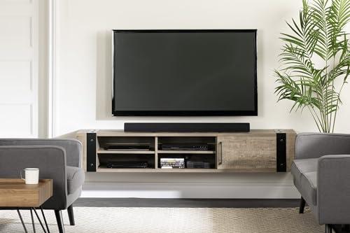 South Shore South Shore Munich 68\" Wall Mounted Media Console-Weathered Oak