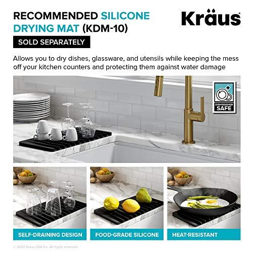 Kraus KRAUS Standart Pro 33-Inch Apron Front Farmhouse 16-Gauge 60/40 Double Bowl Stainless Steel Kitchen Sink, KHF203-33