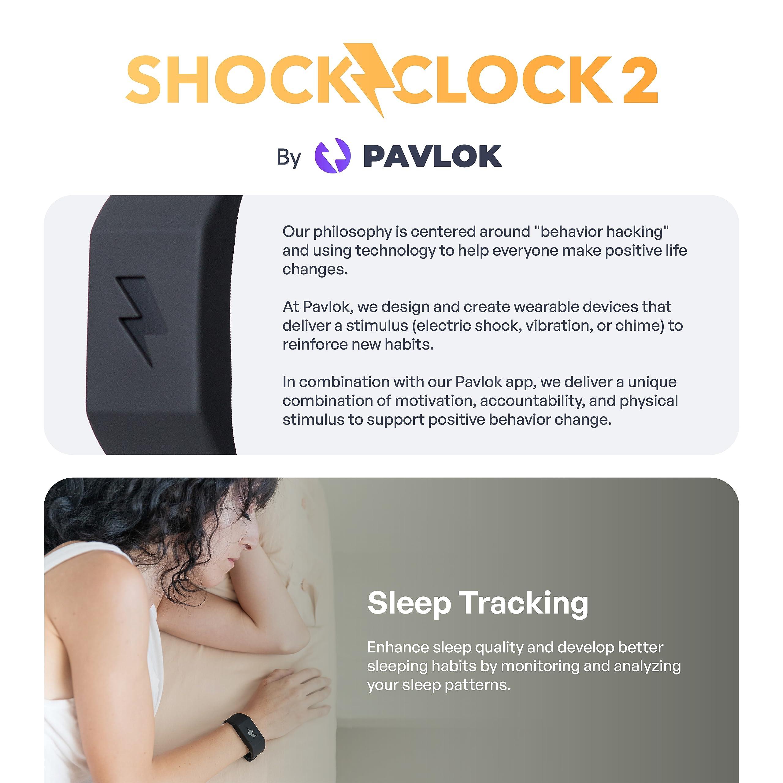 Pavlok Shock Clock | Budget Silent Alarm Clock | Perfect for Heavy Sleepers | Great for Couples | Wake Up On Time | Vibrating Alarm | Best Alarm for Students