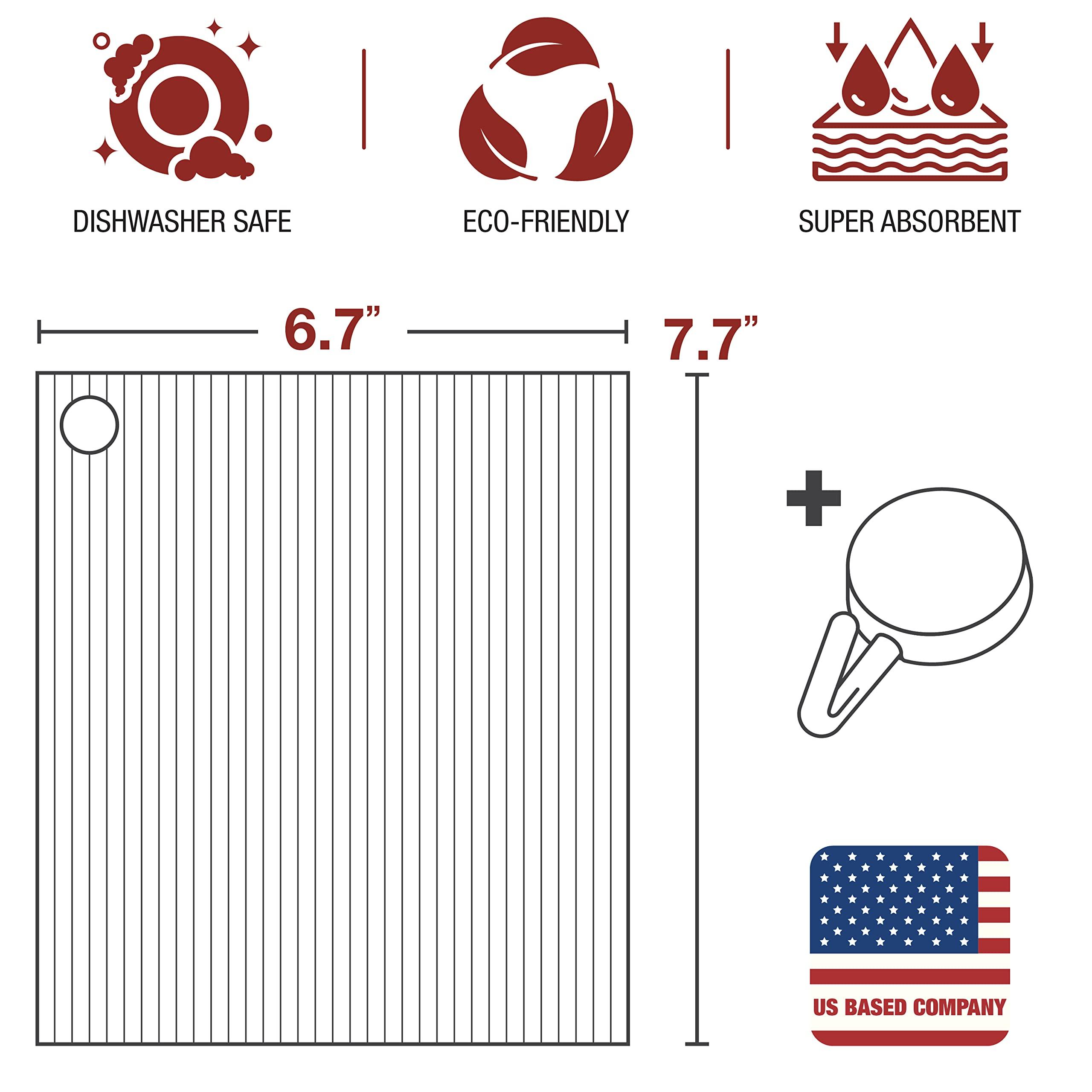 Epar Epar Swedish Dishcloths with Hook - 8 Pack Reusable Swedish Dish Cloths for Kitchen - Super Absorbent Cellulose Sponge Cloths - Non Scratch & Quick Dry Kitchen Towel for Washing Dishes & Counter Top