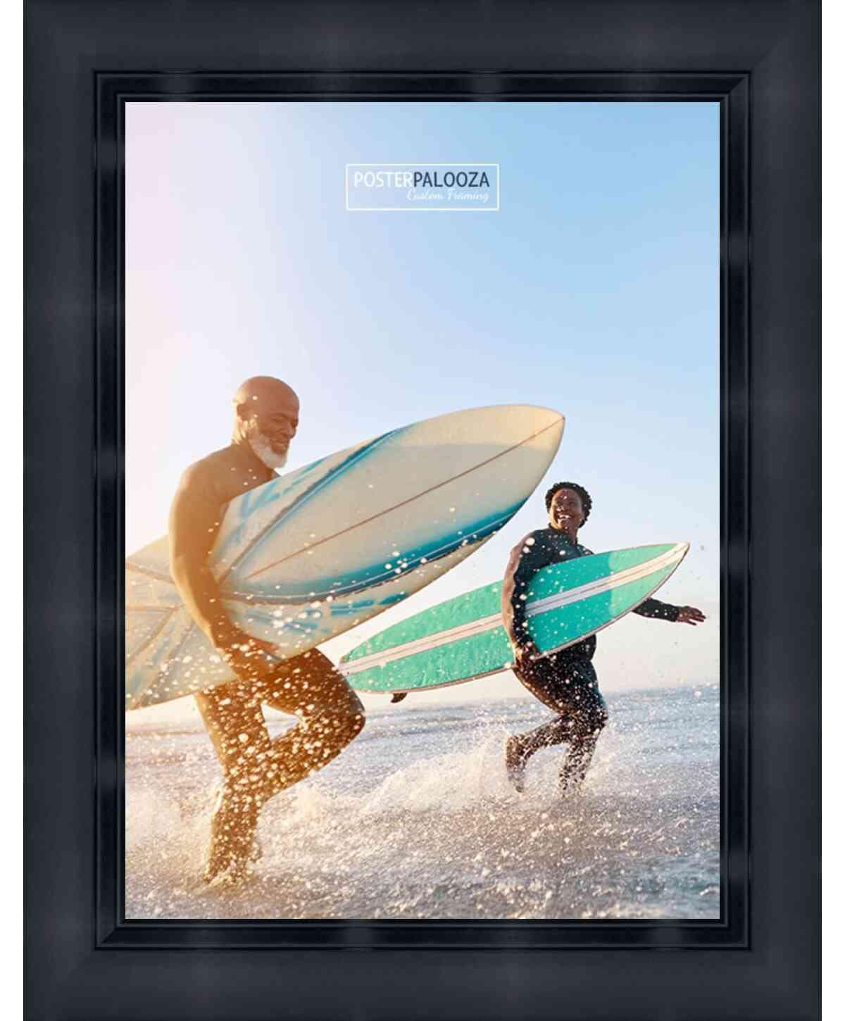 Poster Palooza Poster Palooza 21x15 Contemporary Black Complete Wood Picture Frame with UV Acrylic Plexiglass, Foam Board Backing & Hardware Included