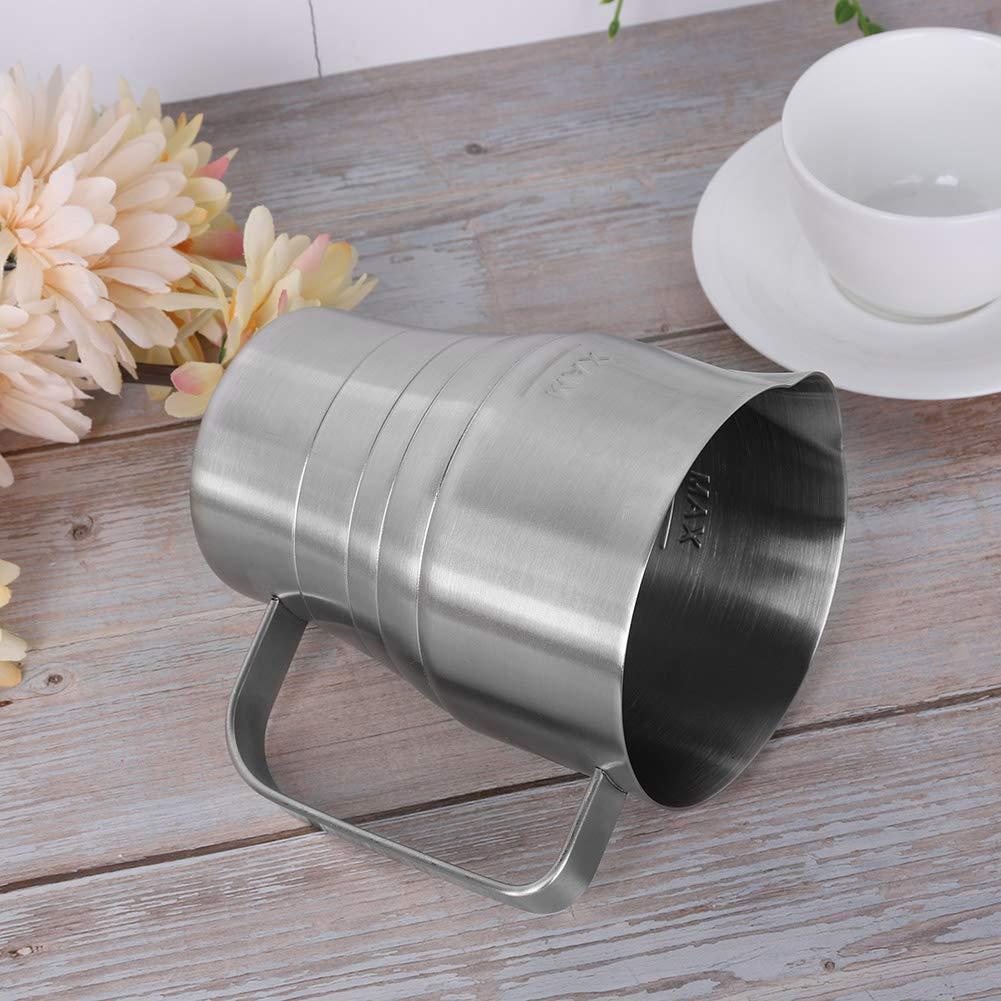 Gsycle Milk Frothing Pitcher, Stainless Steel Milk Frother Cup 900ml Milk Container Milk Steamer Cup Milk Container with Scale for Latte Art