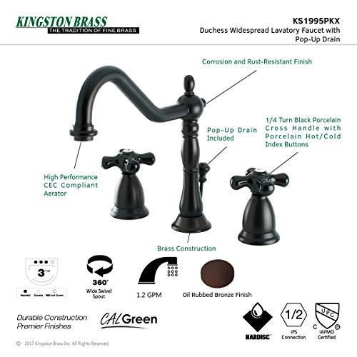 Kingston Brass Kingston Brass KS1995PKX Widespread Bathroom Faucet, 8-1/2-Inch, Oil Rubbed Bronze