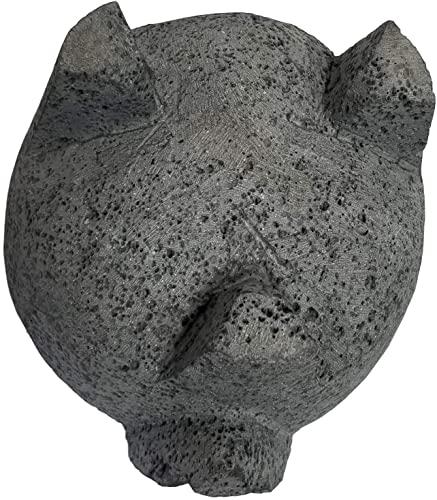 Lindo Brand Lindo Brand 8.6 inch Molcajete Mortar and Pestle with Pig Design, Mexican Handmade with Lava Stone Ideal as Herb Bowl, Spice Grinder, Volcanic Stone