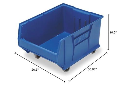 Quantum Storage Systems Quantum Storage Systems QUS994MOBBL Hulk Mobile Heavy Duty Part Organizer Blue Bins 36\" L x 17\" W x 21\" H
