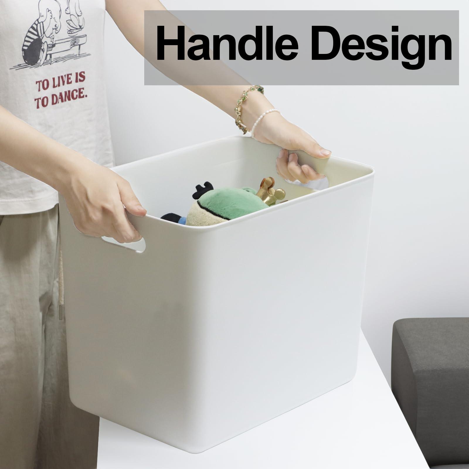 ZEXALOR ZEXALOR 6 Pcs Storage Bins with Lids, Stackable Plastic Storage Containers for Organizing, Organizer Bins Shelf Baskets for Pantry Cabinet Shelves Desktop (White, 4XL+2L)