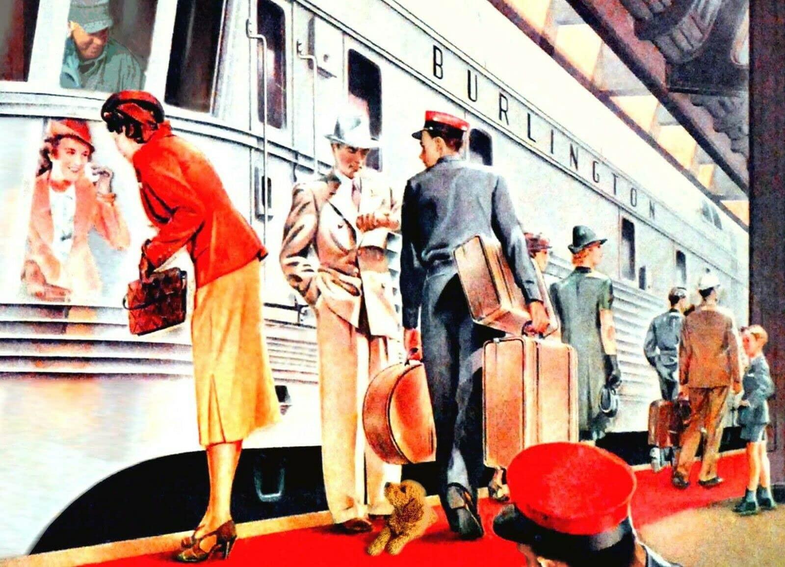 Generic Burlington Iowa Denver Zephyr Burlington Rt Railroad Train Poster Art Print 219(SIZE:16 x 24 inches)