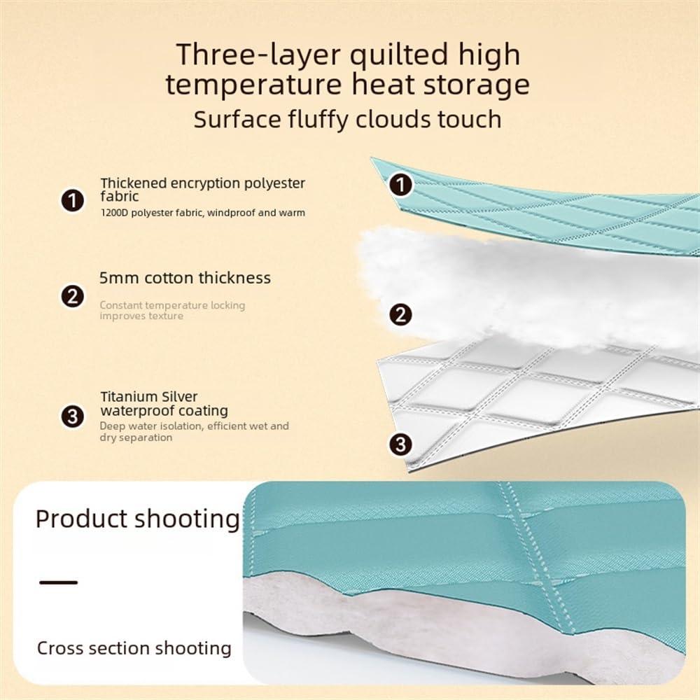 SOYDAN Round Hanging Shower Curtain, Polyester Folding Shower Curtain with Zipper, Heat Insulation Portable Shower Curtain, Round Fabric Shower Curtain for Bathroom(Green,Large)