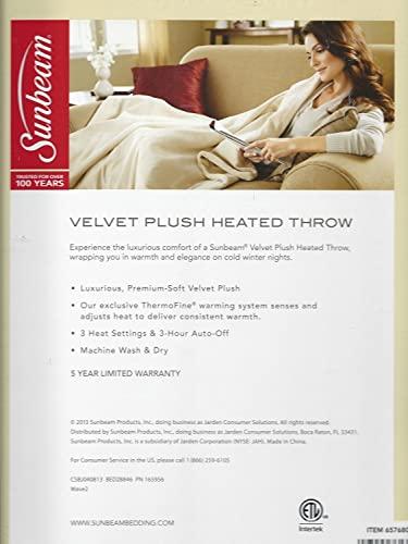Sunbeam Sunbeam Luxurious Micro Plush Heated Throw Blanket with 3 Heat Settings Digital Control and Auto-Off - Dark Brown