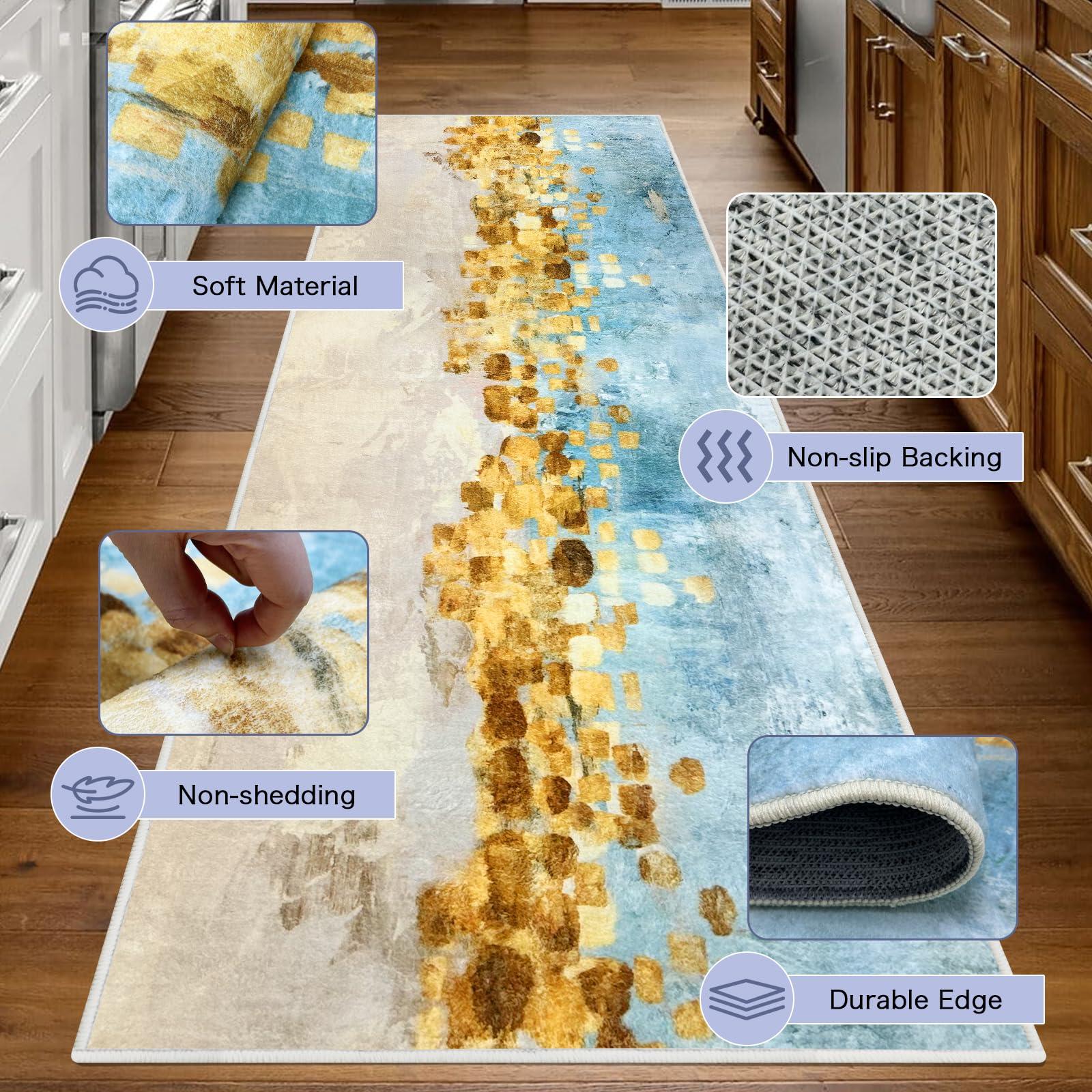 ZGR HOME&GARDEN ZGR Custom Size Hallway Runner Rugs 4 ft x 7 ft, Washable Floor Carpet Runner with Non-Slip Rubber Backing, Hallway Entryway Kitchen Bedroom Bathroom Living Room Laundry Room Area Rug Runner