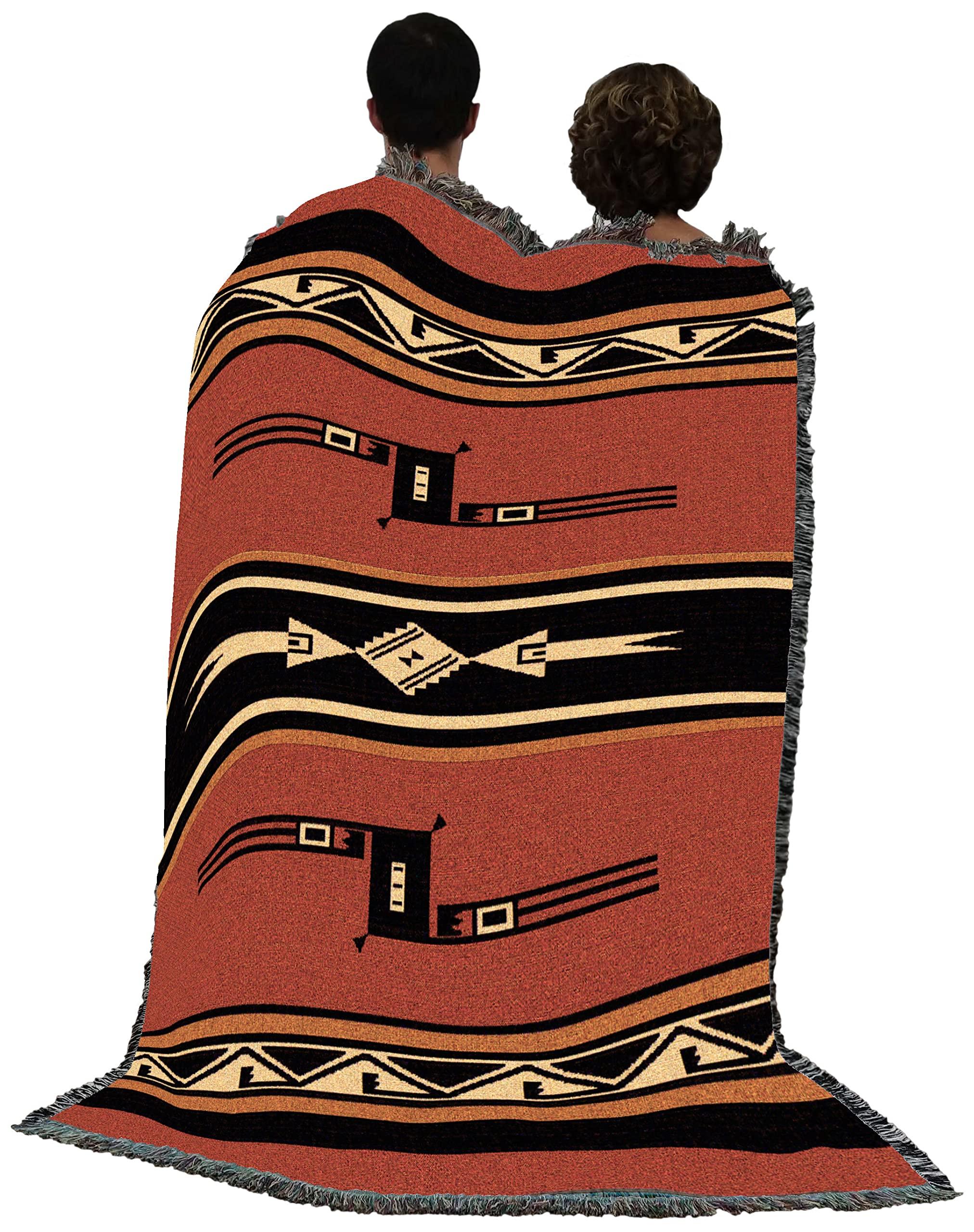 Pure Country Weavers Pure Country Weavers Mesquite Earth Blanket - Southwest Native American Inspired - Gift Tapestry Throw Woven from Cotton - Made in The USA (72x54)